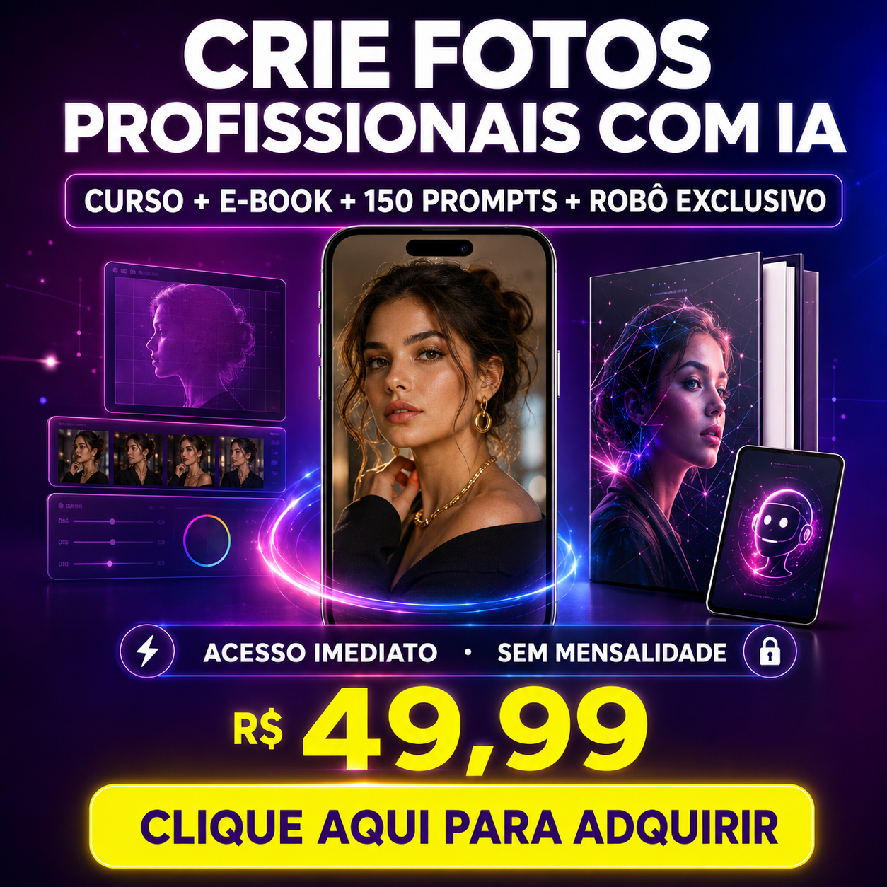 Crie fotos profissionais com IA